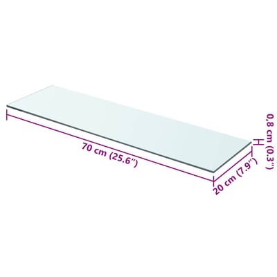vidaXL - Wandschap - transparant - 70x20 - cm - glas