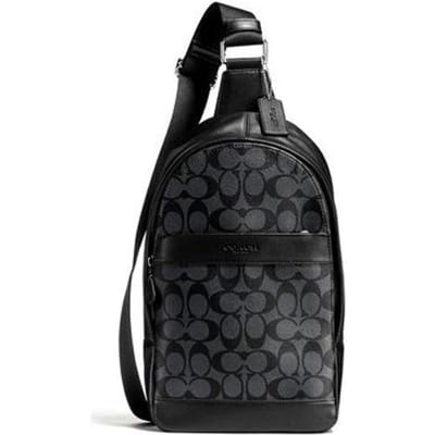 Coach Charles 20 Klassieke Monogram PVC Crossbody Tas Herentassen Zwart Grijs 54787-CQBK Basic Set (Bag+Dust Bag)