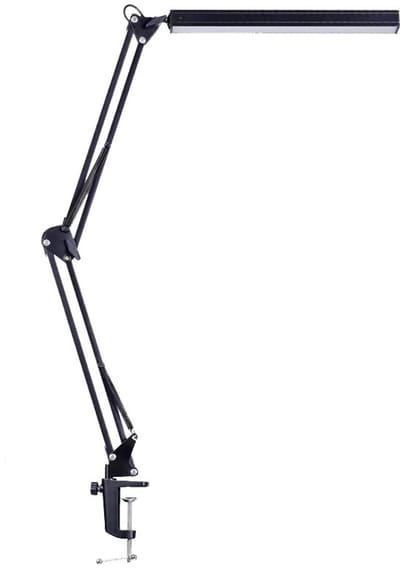 Bureaulamp led-Oogverzorgende - Verstelbare zwenkarm - Bureaulamp met klem-3 kleurmodi-10 helderheidsniveaus -12W-Bureaulamp zwart