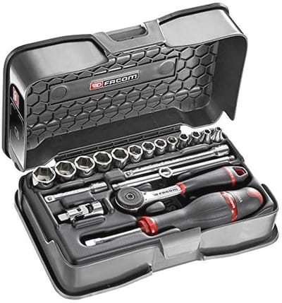Doppenset 1/4" Metrische 19-delig met Ratel en Accessoires