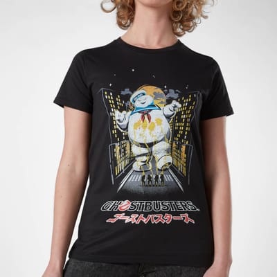 Ghostbusters Stay Puft Kanji Attack Women's T-Shirt - Zwart - XS