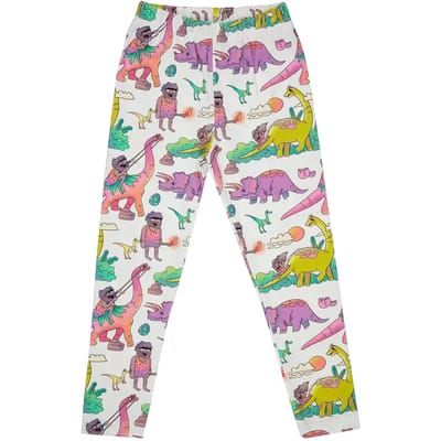 Leggings voor babymeisjes Raspberry Republic Dino Riders Rainbow