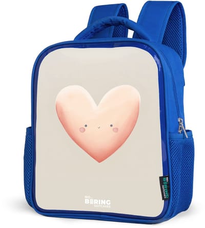 NoBoringSuitcases.com® - Rugzak blauw - Schooltas jongens - Hart in pastel kleuren - Kinder rugtas jongen - Boekentas kind - Kinderrugzak voor school - Schoolrugzak