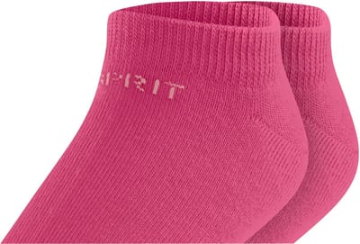 Esprit Foot Logo 2-Pack kort eenkleurig katoen multipack sneakersokken enkelsokken kinderen rood - maat 27-30