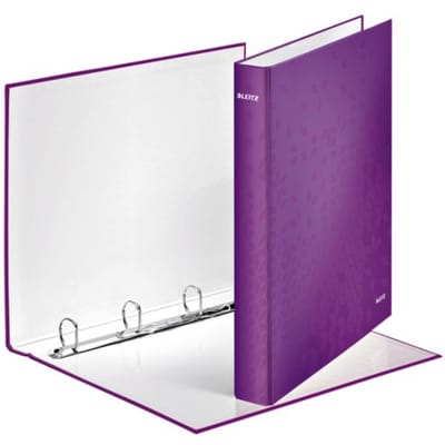 Leitz Wow Gelamineerde Ringband - 4-rings - Rugbreedte van 40mm - Paars