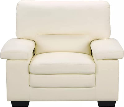 Vente-unique Buffellederen fauteuil ivoorkleur MIMAS II