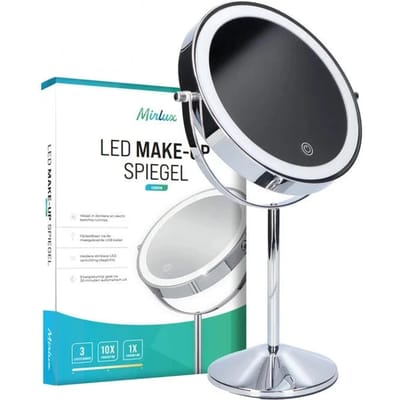 make up spiegel chroom staand 2000mah 10x zoom