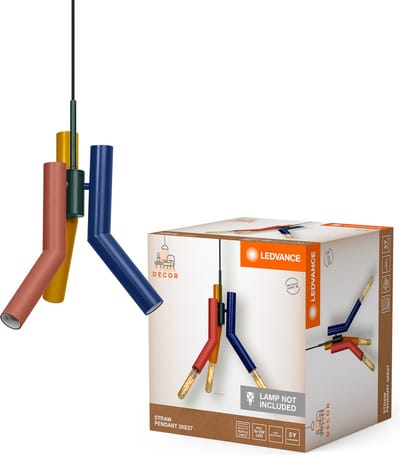 LEDVANCE DECOR wandlamp Straw van meerkleurig metaal, met E27-fitting, biedt een stijlvolle verlichtingsoptie voor het moderne huis, lichtbron niet inbegrepen.