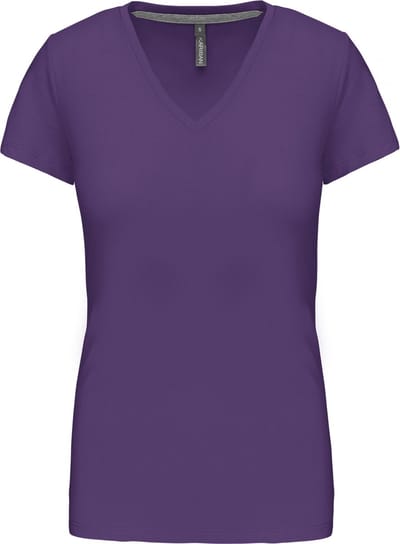 Kariban Dames T-shirt V-hals Korte Mouwen K381 - purple - 3XL