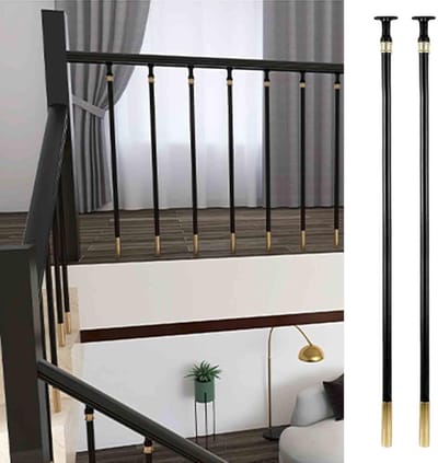 Ronde Balusters Trap - Hekwerk Palen - Buiten Ruimte - Roestbestendig Afwerking - 95 cm Hoog - Zwart