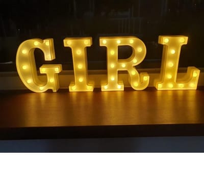 Lichtgevende Letters GIRL - Wit - LED 16 cm - Gender Reveal