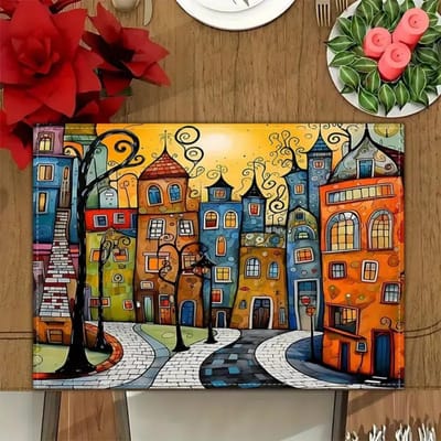 4/6/8 stuks Lente Bloemen Zonnebloem Placemat Activiteit Festival Tafelmatten Eettafel Servies Matten Huisdecoratie Koffiekop Onderzetter 6PC-32X42cm