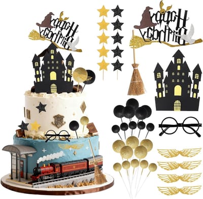 Dailygoods- Taartdecoratie 38-delige set - Muffindecoratie - Feestdecoratie - Taarttopper - Suikerdecoratie - Magische ontwerpen