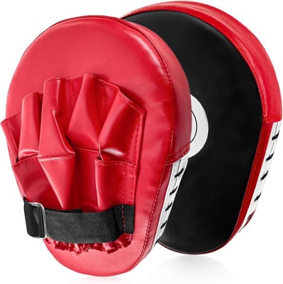 Bokstrainingspads - Slagkussens Kickboksen - Vechtsport Training - Duurzaam PU Materiaal - Middenmaat - Rood en Zwart