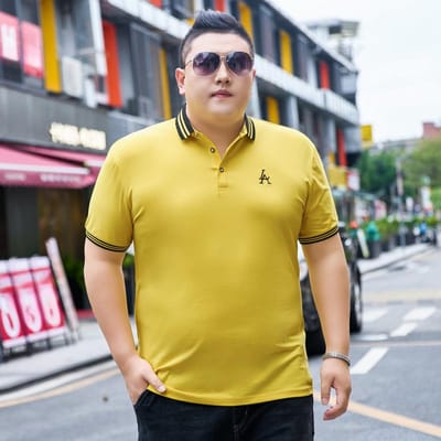 Nieuw Dikke Mannen Dikke Grote Maten Eenvoudig Kraagje POLO Shirt Casual IJskatoen Korte Mouwen T-shirts 6XL