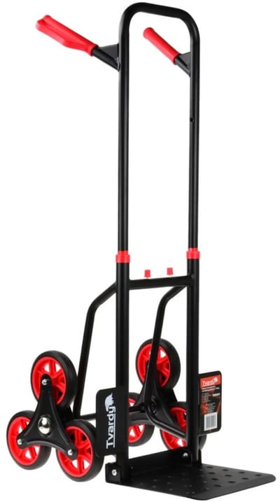 Tvardy Opvouwbare traploper trolley - robuust staal - 150 kg draagvermogen - grote wielen - compact ontwerp