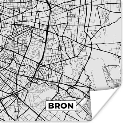 Poster Frankrijk - Bron - Stadskaart - Plattegrond - Kaart - 100x100 cm XXL