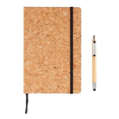 Xd Collection Notitieboek Eco A5 Kurk Lichtbruin 2-delig