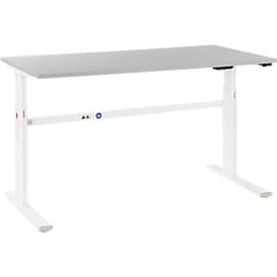 Schäfer Shop  Select Bureau, elektrisch in hoogte verstelbaar, rechthoekig, C-poot, lichtgrijs/wit, B 1600 mm