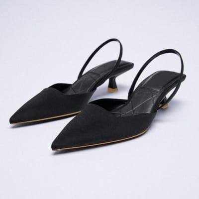 Nieuwe Damesschoenen Puntige Neus Ondiep Nude Roze Diamanten Schoenen Lage Hak Achterbandjes Schoenen Dames 38 black