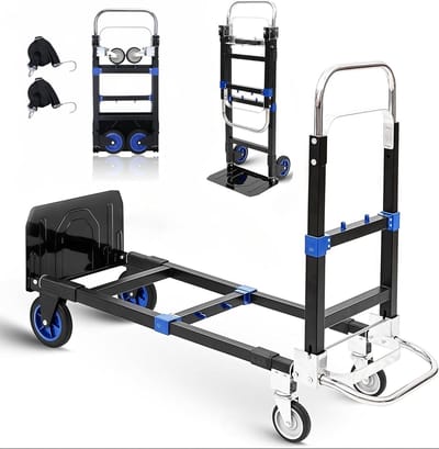 3-in-1 Zware Converteerbare Handtruck Dolly Kar met Wielen - 600LB Capaciteit voor Transport en Verhuizing