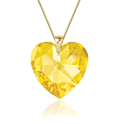 Montebello Ketting Posidonia HG102 - Swarovski Hart - 925 Zilver Verguld - Ø18mm - 45cm