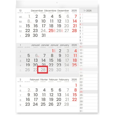 3-Maandkalender 2027 INNI Manager compact-formaat notes