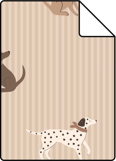 Proefstaal ESTAhome behang honden beige en bruin - 26.5 x 21 cm - 131901-S