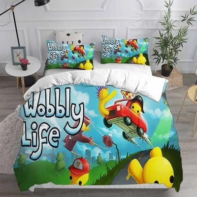 Wobbly & Life Eenpersoons Beddengoed Set, Dekbedovertrek Dekbed Bedset Quiltovertrek Kussensloop, King Queen Twin Maat Jongens Meisjes Volwassenen 135X200cm-2pcs