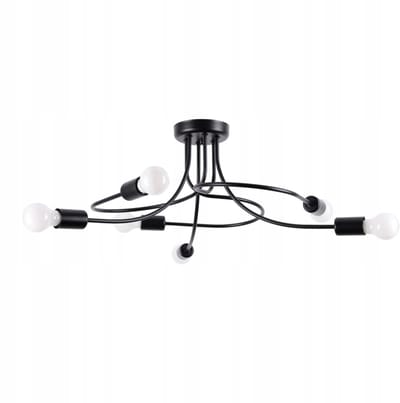 Sollux Lighting Kroonluchte Levar - E27 - zwart - staal - 29x69x66cm