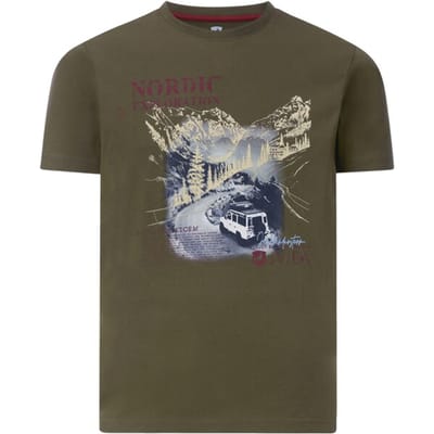 Jan Vanderstorm herren T-Shirt - 52/54 - olijf - Plus Size