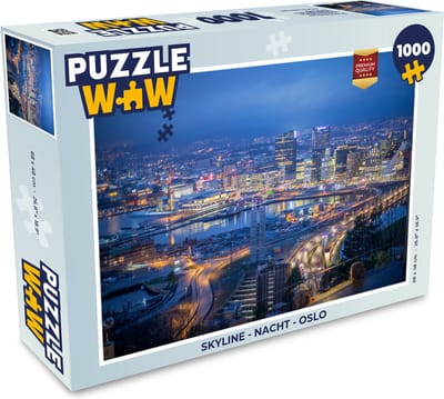 Puzzel Skyline - Nacht - Oslo - Legpuzzel - Puzzel 1000 stukjes volwassenen