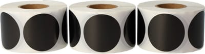3x 500 Etiketten Rond Zwart Stickers 35 mm op Rol - Label Blanco Stickers Gekleurd - Sluitzegel - Dappaz