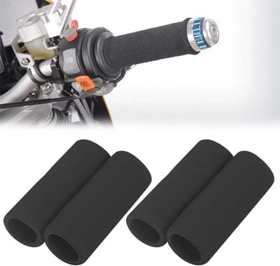 Afdekking voor stuurgrepen van spons voor motorfiets en fiets, 4 stuks, zwart
