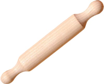 Keukendeegroller - Houten deegroller - Deegroller - Kleine deegroller - Mini-deegroller voor kinderen - Knutselprojecten - Bakgereedschap - 2x2x14 cm - Geschikt voor knutselen, deeg kneden, bakken, fondant, enz. - Rood