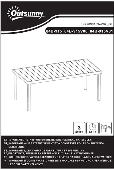 YYchan tuinset met eettafel voor buiten - 8 personen - met kussens - bruin - 190 x 90 x 74 cm