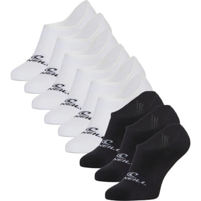 O'Neill Heren / Dames Footies Sokken No Show 9-Pack Wit/Zwart - Maat 35-38