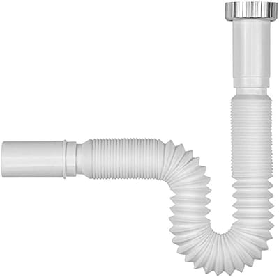Flexibele Sifon Met Uittrekbaar Universeel Afvoer Syfon 1 1/2 inch voor Wastafel 32mm Wit