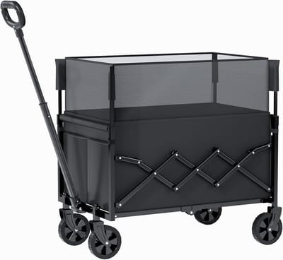 Opvouwbare Utility Wagon voor Tuin, Camping en Outdoor Activiteiten