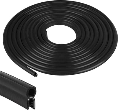 SnelShoppen - Rubber Seal Profile 6m Auto Deur Seal Universeel EPDM Rubber Seal zonder Lijm Zwart voor Caravans, Trucks, Auto's, Garages