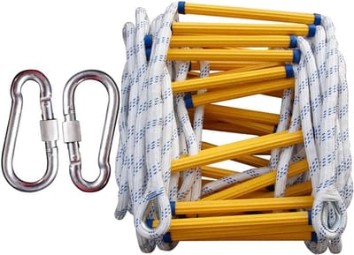 Noodladder - Reddingsladder Touwladder - Veilig Ontsnappen - Hoge Draagkracht - 10 Meter - Geel wit