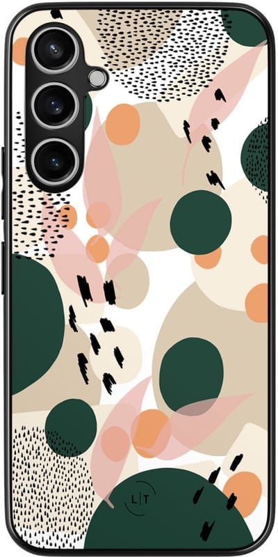Leuke Telefoonhoesjes - Hoesje geschikt voor Samsung Galaxy S23 FE - Abstract painted - Backcover zwart - Print / Illustratie - Bruin
