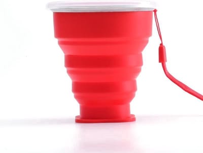 Scoby - Opvouwbare Beker - Siliconen Reisbeker - Collapsible Cup - 200ml - Rood