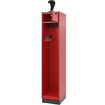 C+P Evolo brandweerkast, model PRAKTUS, 1 vak, H 1950 x B 400 x D 500 mm, sokkel, vuurrood RAL 3000