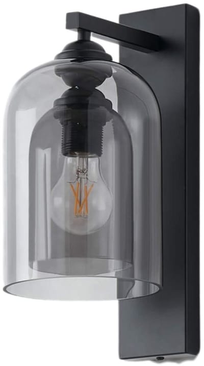 Kosilum - Artemis - Wandlamp - Zwart en rookgrijs - Metaal en glas