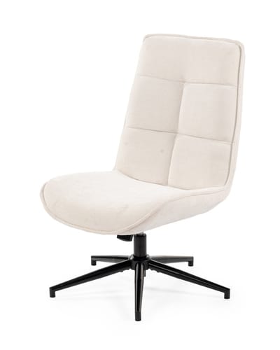 MEUBLES COSY Fauteuil – Draaibaar 360° Chenillestof – Witte