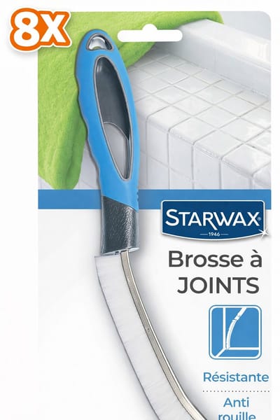 8 x STARWAX Voegborstel – Ergonomisch & Antislip – Krachtige Reiniging van Tegelvoegen – Voor Badkamer & Keuken