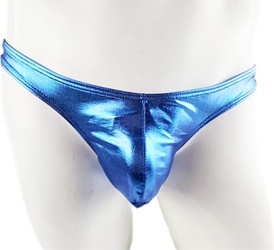 BamBella ® - String- maat S/M - Blauw wetlook glans glitter Sexy erotische heren onderbroek mannen