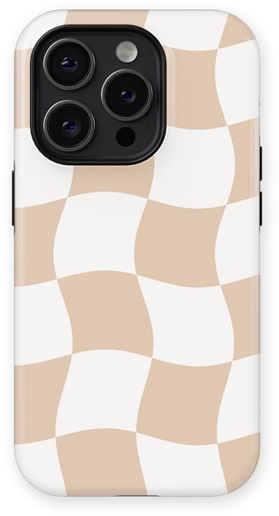 Checkered Warp Hoesje geschikt voor iPhone 14 Pro | Geschikt Voor Mag | Uniek Design Hoesje | Beschermhoes geschikt voor iPhone 14 Pro Linen Grid