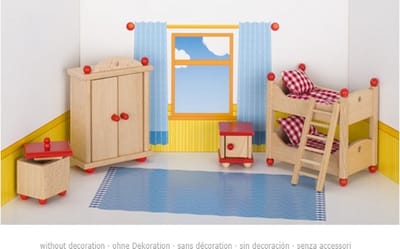 Goki - Poppenhuismeubeltjes serie 2: Kinderkamer 4-delig - Hout